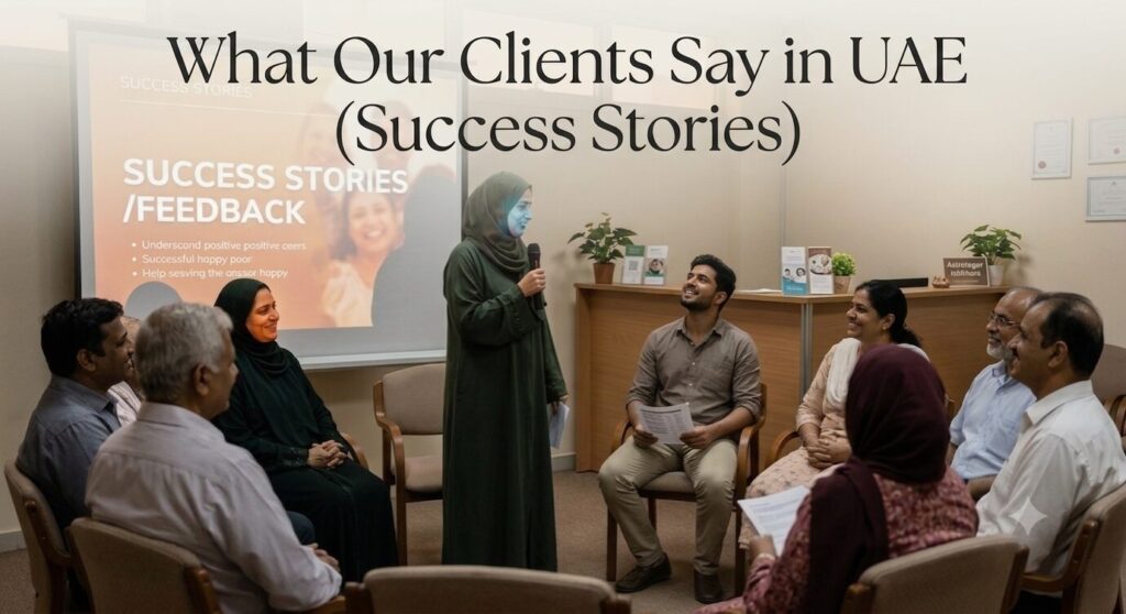 Happy clients sharing success stories of Black Magic Removal in Dubai